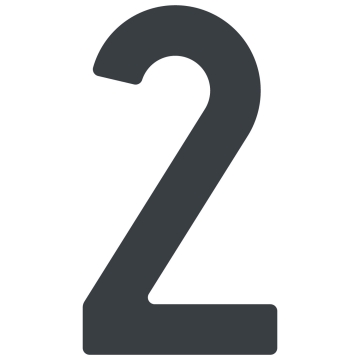 Lipnus namo numeris "2" - 40 mm, antracito spalvos
