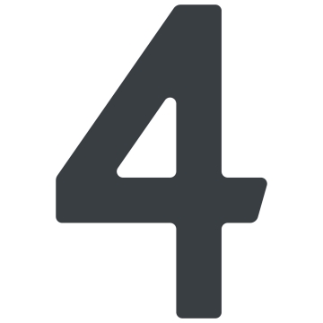 Lipni namo numerio raidė "4" - 40 mm, antracito spalvos.