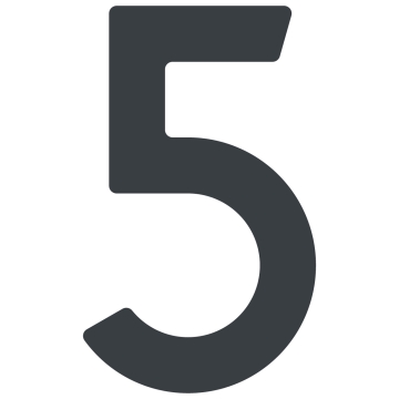 Lipnus namo numeris "5" - 40 mm, antracito spalvos.