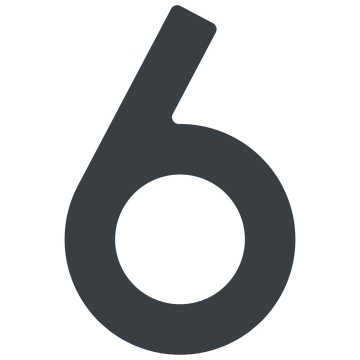 Lipnus namo numeris "6" - 40 mm, antracito spalvos