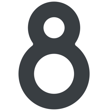 Lipnus namo numeris "8" - 40 mm, antracito spalvos