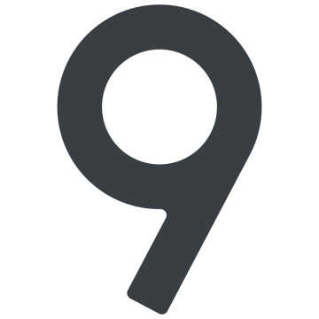 Lipnus namo numeris "9" - 40 mm, antracito spalvos