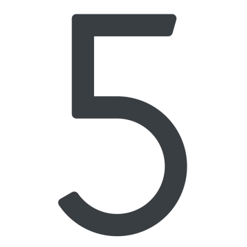 Šiuolaikinis namo numeris ''5'' - 152 mm, antracito spalvos.