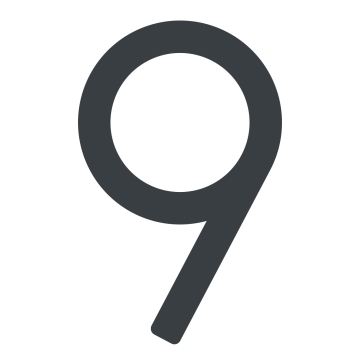 Modernus namo numeris ''9'' - 152 mm, antracito spalvos