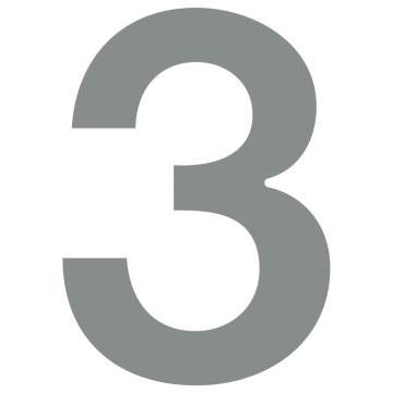 Namo numeris ''3'' pilkai metalo spalvos