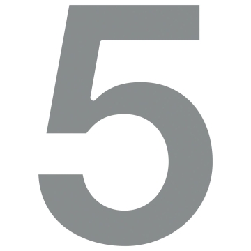 Namo numeris ''5'', pilkai metalizuotas