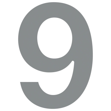 Namo numeris "9", pilka metaliko spalva