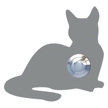 Durų skambutis katė "Kitty" pilka metalo spalvos