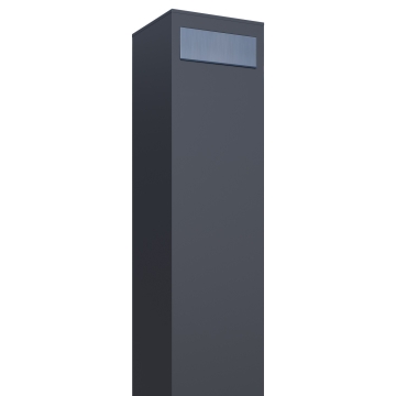 Stovintis pašto dėžutė „Monolith“, antracito spalvos, su nerūdijančio plieno durelėmis