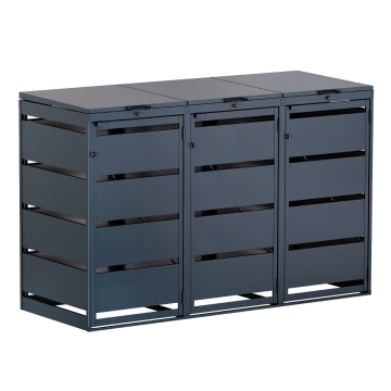 Kim šiukšliadėžės dėžė 3x120L, antracito spalvos