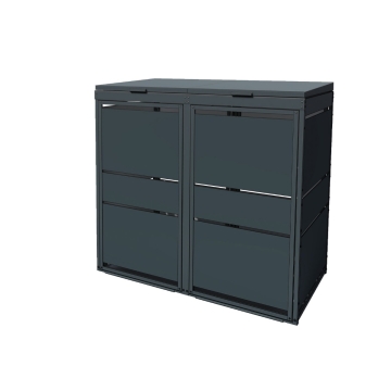 Dvi šiukšliadėžės "Lewis" 2x240 litrų, antracito spalvos