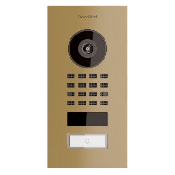 Įleidžiamas durų skambutis Smart-IN Doorbird D1101V, žalvario spalvos.
