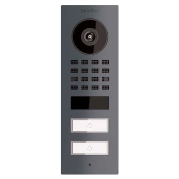 Virštinkinė domofono sistema Smart-ON dviem "Doorbird D1102V", antracito spalvos.