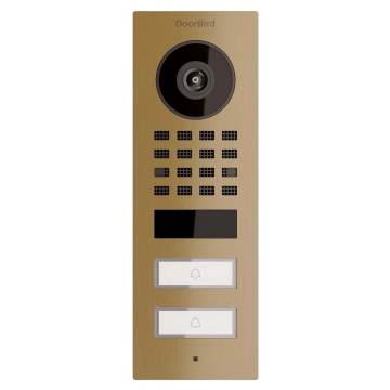 Virštinkinė domofonų sistema Smart-ON skirta dviem Doorbird D1102V, žalvario spalvos.