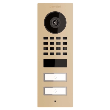 Virštinkinė domofono sistema Smart-ON, skirta dviem Doorbird D1102V durų stotelėms, smėlio spalvos