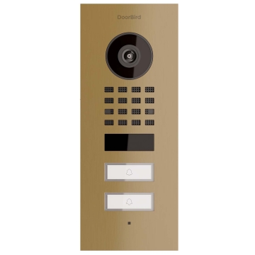 Įleidžiama dviejų abonentų išmanioji domofono sistema Smart-IN, skirta Doorbird D1102V, žalvario imitacija