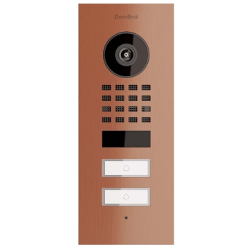 Paslėpta dviejų šeimų durų telefonspynė "Smart-IN", skirta "Doorbird D1102V", bronzos spalvos.