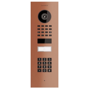 Potinkinis durų skambutis Smart-IN Doorbird D1101KV su klaviatūros moduliu, bronzinės spalvos.