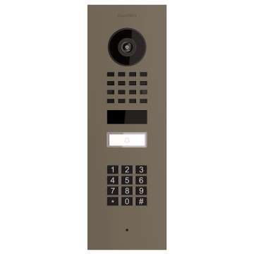 Paslėptas montavimo durų skambutis Smart-IN Doorbird D1101KV su klaviatūros moduliu, smėlio spalvos.