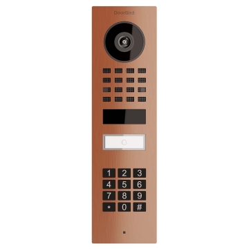 Virštinkinė durų skambučio sistema Smart-ON Doorbird D1101KV su klaviatūros moduliu, bronzos spalvos.