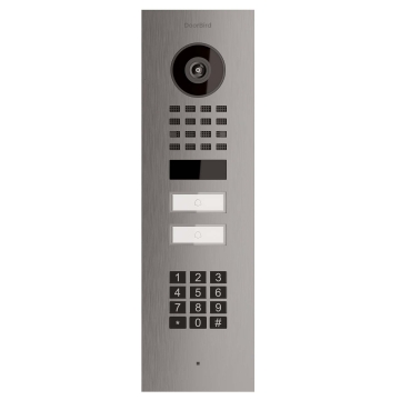 Įleidžiamas domofonas Smart-IN dviem Doorbird D1102KV su nerūdijančio plieno klaviatūros moduliu.