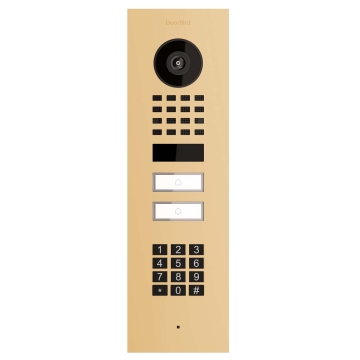 Integruojama durų skambučio sistema Smart-IN skirta dviems Doorbird D1102KV su klaviatūros moduliu, smėlio spalvos.