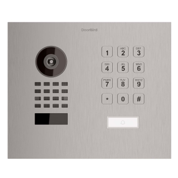 Įleidžiama išmanioji durų skambučio sistema Smart-IN WideScope Doorbird D1101KH su klaviatūros moduliu, nerūdijančio plieno.