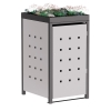Anna 1-vietė šiukšliadėžė, 120 l talpos, šviesiai pilkos metalo spalvos ir tamsiai pilko rėmo
