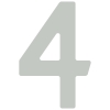 Lipnus namo numeris „4“ – 40 mm, šviesiai pilkas.