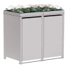 Dviguba šiukšlių dėžės pastogė Emma, 2x120L, šviesiai pilka metalizuota.