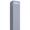 Pašto dėžutė Monolith, pilkos metalo spalvos, su nerūdijančio plieno durelėmis.