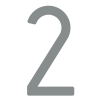 Modernus namo numeris ''2'' - 152 mm, metalo pilkumo spalvos