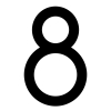 Modernus namo numeris ''8'' - 152 mm, juodas