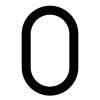 Modernus namo numeris ''0'' - 200 mm, juodas