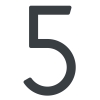 Šiuolaikinis namo numeris ''5'' - 152 mm, antracito spalvos.
