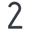 Modernus namo numeris ''2'' - 200 mm, antracito spalvos