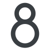Modernus namo numeris „8“ – 200 mm, antracito spalvos.