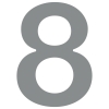 Namo numeris ''8'', pilkai metalizuotas
