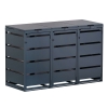 Kim šiukšliadėžės dėžė 3x120L, antracito spalvos