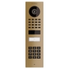 Antenos montuojamas durų skambutis Smart-ON Doorbird D1101KV su klaviatūros moduliu, žalvario spalvos.